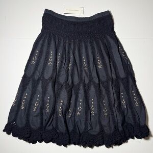 French Connection Embroidered Eyelet Midi Skirt